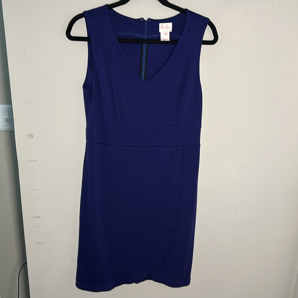 Persifor Elegant Blue Sleeveless wrap style Dress